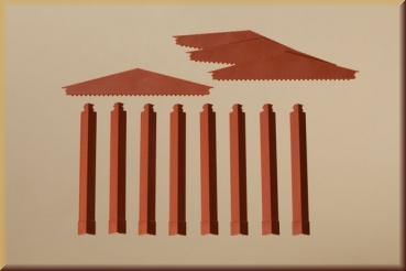 H0 Giebel und Ecksäulen rot (Auhagen 80400)