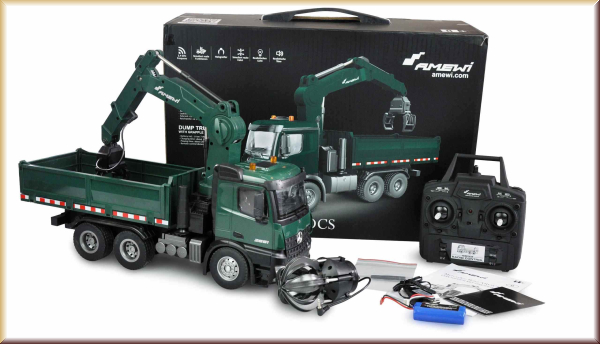 Amewi 22568 Mercedes-Benz Arocs Lizenz Kranwagen mit Kipper RT - Bild 1