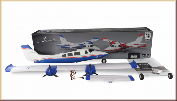 Amewi 24140 AMXPlanes P68 Hochdecker 850mm PNP blau - Bild 1