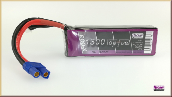 Hacker 21300441 * TopFuel LiPo 25C-ECO-X 1300mAh 4S F5J-EDITON - Bild